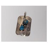 .925 Sterl Zuni Turquoise Pendant