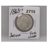1863-S 90% Silv Bulivia