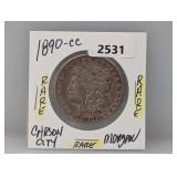 Rare 1890-CC 90% Silv Morgan $1 Dollar