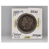 Rare 1890-CC 90% Silv Morgan $1 Dollar