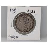 1881 90% Silv Morgan $1 Dollar