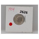 1954 90% Silv Roos Dime