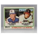 1978 Topps Leaders Phil Niekro Nolan Ryan Stain