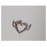 Vermeil/.925 Sterl Diamond Heart Pendant
