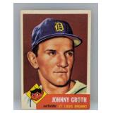 1953 Topps Johnny Groth Browns Corners/Edges/Stain