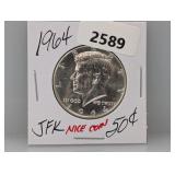 1964 90% Silv JFK Half $1 Dollar