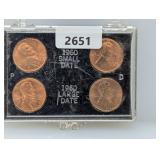 1960-P&D Small & Large Date Pennies