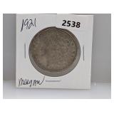 1921 90% Silv Morgan $1 Dollar