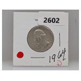 1964-D 90% Silv Wash Quarter