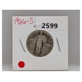 1926-S 90% Silv Standing Liberty Quarter