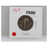 1929 90% Silv Standing Liberty Quarter