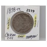Rare 1878-CC 90% Silv Morgan $1 Dollar