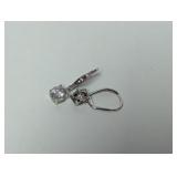 .925 Sterl Clear Stone Dangle Earrings