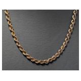 22" Vermeil/.925 Sterl Rope Chain Necklace
