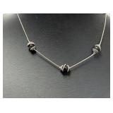 Adjustable Silvertone Necklace w/Beads