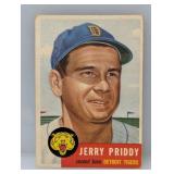 1953 Topps #113 Jerry Priddy Tigers Corners/Edges