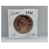 1oz .999 Copper Indian Round