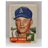 1953 Topps #129 Keith Thomas Athletics Damage