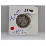 1916-D 90% Silv Barber Quarter