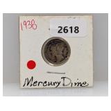 1938 90% Silv Mercury Dime