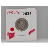 1943 90% Silv Mercury Dime
