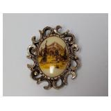 Vintage Scenic Portrait Brooch