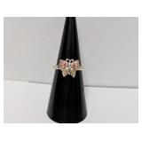 12K/.925 Sterl Black Hills Butterfly Ring Sz 6