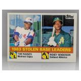 1984 Topps 134 Leaders Tim Raines/Rickey Henderson