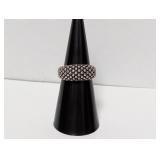 .925 Sterl Stud Texture Ring Sz 6
