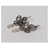 Vintage Faux Pearl Filigree Drop Earrings