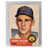 1953 Topps Baseball #194 Eddie Kazak Tigers Damage