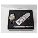 Fondini Quartz Watch W Pen & Clip Light