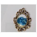 Vintage Scenic Portrait Brooch