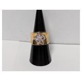 Vermeil/.925 Sterl Diam Frog Ring Sz 8