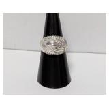 .925 Sterl Yarn Ball Style Ring Sz 7