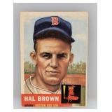 1953 Topps #184 Hal Brown Red Sox Corners/Edge