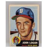 1953 Topps #158 John Logan Braves Corners/Edges