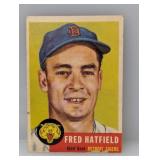 1953 Topps #163 Fred Hatfield Tigers Corners/Edges