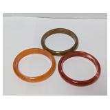 (3) Resin Earth Tone Bangle Bracelets