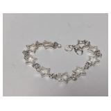 8" .925 Sterl Star Motif Bracelet