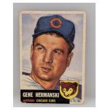 1953 Topps #179 Gene Hermanski Cubs Damage
