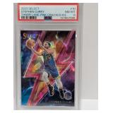 2023 Curry Select Pink Cracked Ice Prizm /99 PSA 8