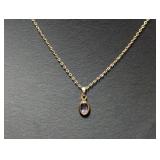16" Sarah Coventry Necklace Purple Pendant