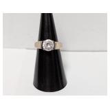 .925 Sterl Solitaire CZ Ring Sz 6