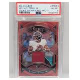 2024 Penix Jr. Select RC Jersey Red Prizm RC PSA 8