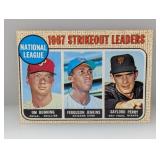 1968 Topps LEADERS BUNNING/JENKINS/PERRY 11