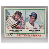 1978 Topps Leaders Dave Parker Rod Carew Damage