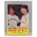 1963 Topps Pride of the NL Mays Musial Dmg