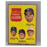 1962 Topps LEADERS Koufax/Drysdale 60 Stain