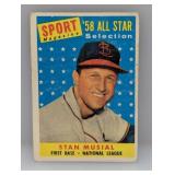 1958 Topps All Star Stan Musial #476 Damage
